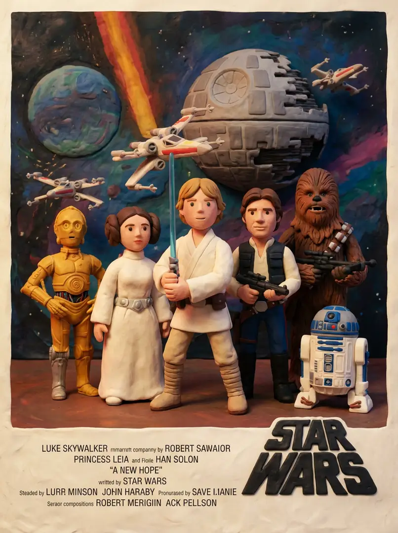 Claymation movie poster still from this workspace